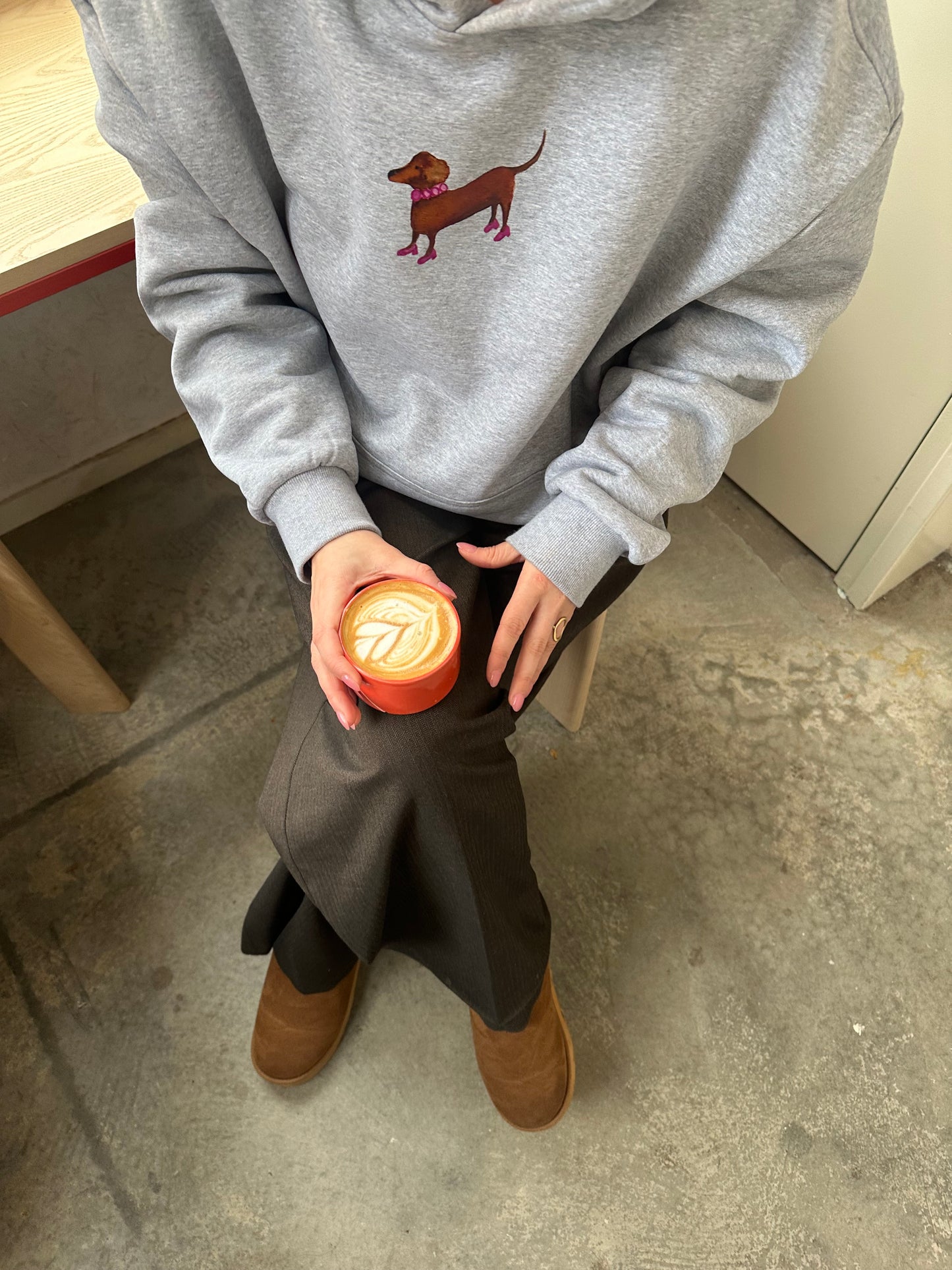 Teckel Hoodie grijs