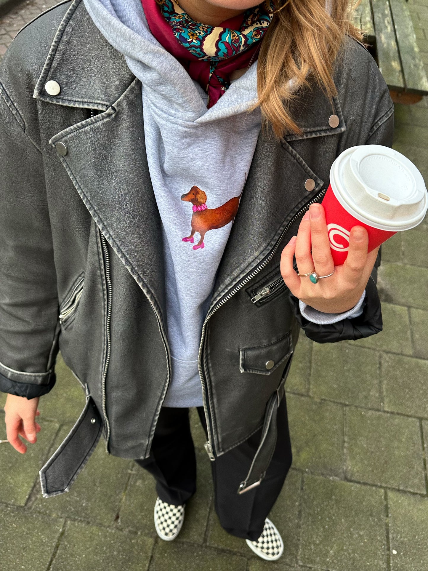 Teckel Hoodie grijs