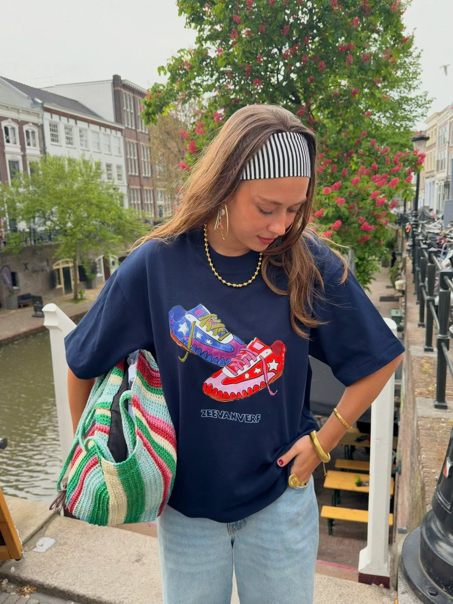 Sneakers t-shirt blauw