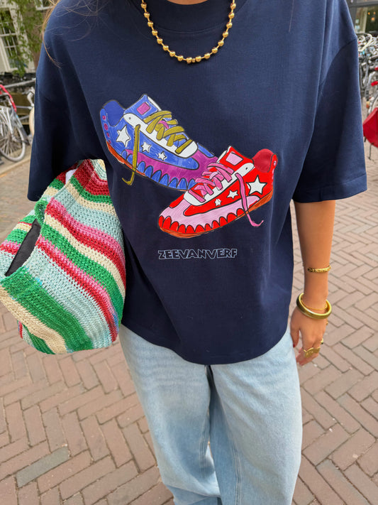 Sneakers t-shirt blauw
