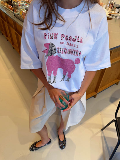 Poodle in heels t-shirt