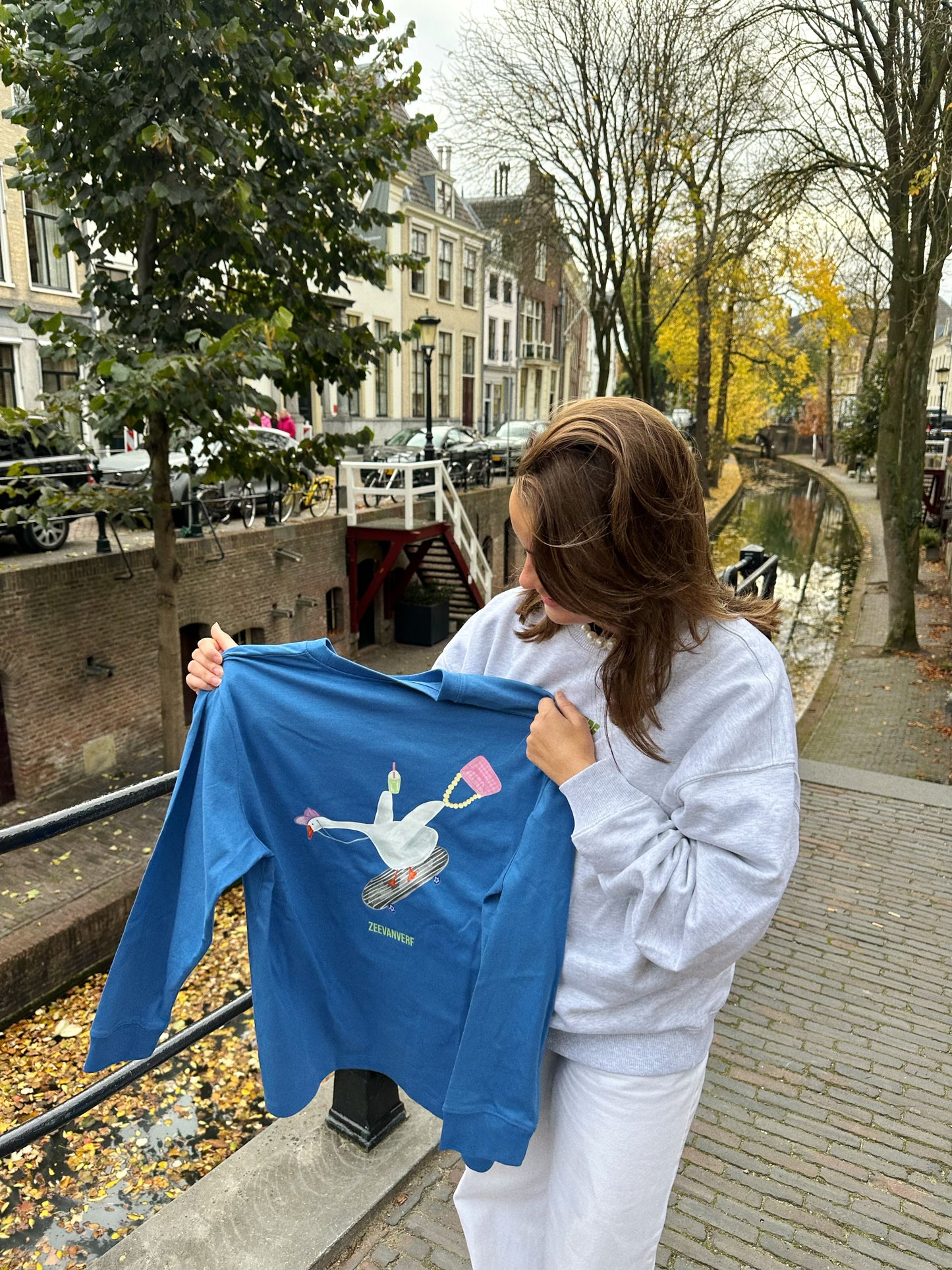 Skate gans longsleeve blauw