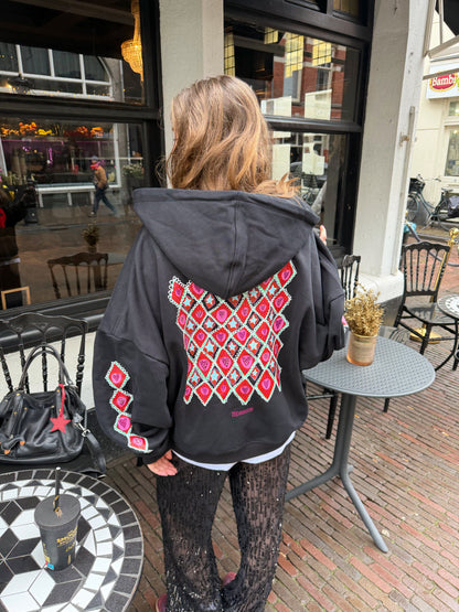 Ruiten vest zwart